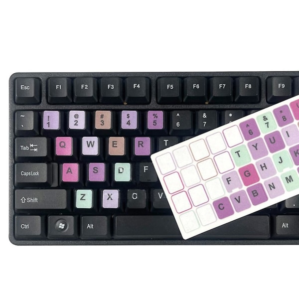Tastaturklistermærker Multibaggrunde Farvet Tastatur Film Mat Slidbestandig