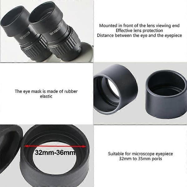 A2UD 32mm-36mm-Dia Gummiögonskydd för Kikare Mikroskop Ögonkoppar