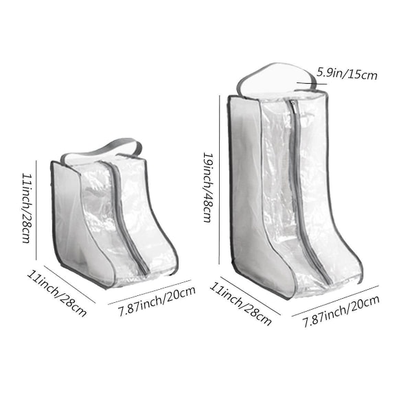 Bærbare oppbevaringsvesker for høye og korte støvler for kvinner, 2 pakker høye + 2 pakker korte, vanntette støvlevesker for T