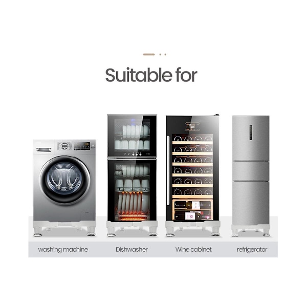 Vaskemaskine Stativ Universal Mobil Køleskabsbase Anti-vibrator Mobil Justerbar Base Til Tørretumbler R
