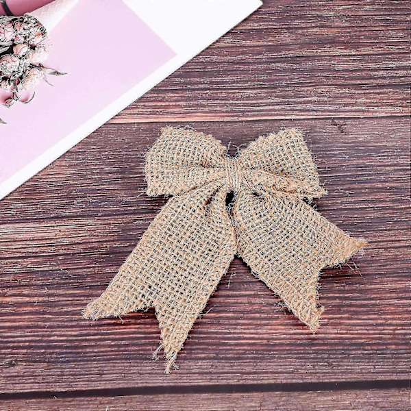 30 st Burlap Bågar Burlap Båge Knyt Handgjord Burlap För Jul Dekorera Trädfestival Semester Par