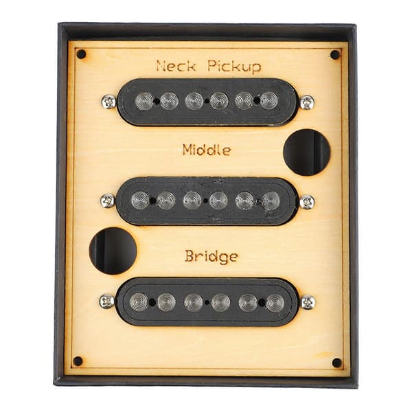 Guitar Pickup Set Svart Støyfri 6 Lydhull Elektrisk Gitar Single Coil Pickup Set