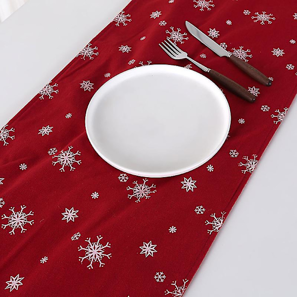 Juledug, Julemand Nisse Dug Bordflag Dækkeserviet Dekorativ Dug, Velegnet til Julefrokost Boligindretning 180*34*0.4cm