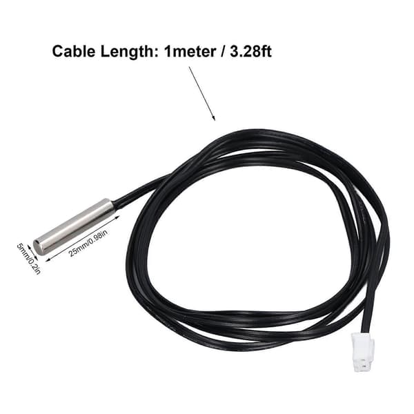 10 stk. Termistor Sensor NTC Temp Temperatur Probe 5x25mm Cylindrisk Hoved til Måling 50K B3950