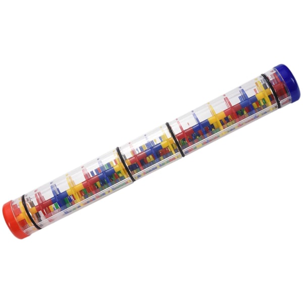 Rainstick Rattle Toy 15,75 tum - Long Color Noise Stick Rainbow Grains inuti