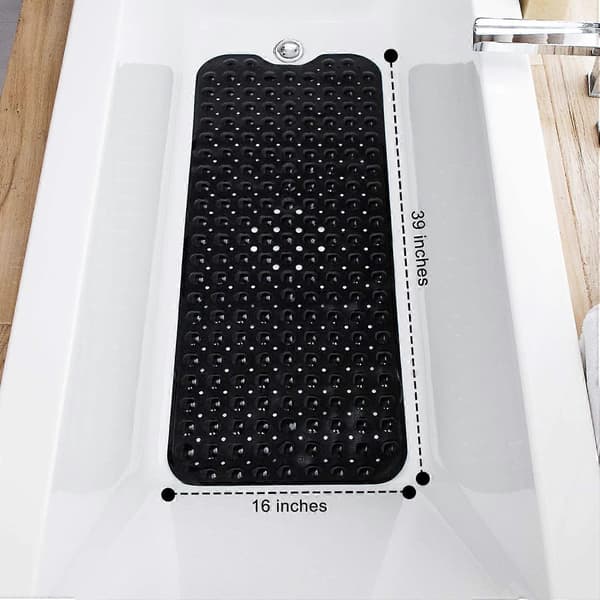 Badkarsmattor för duschkar, extra lång halkfri badmatta, 99 x 41 cm duschmatta med dräneringshål