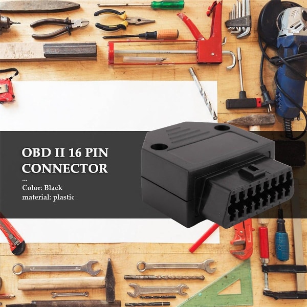 Universal OBD2 OBD II 16Pin Verbinder Buchse Diagnostic Werkzeug Adapter OBD Anschlussstecker +Gehuse+ Terminal + Schrauben