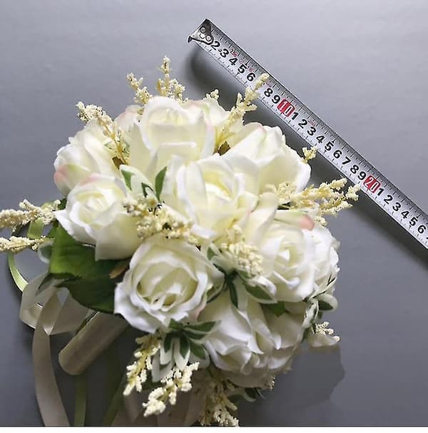 Bouquets Off-white, Håndlavet Bryllup, Kunstig Blomst Til Brud