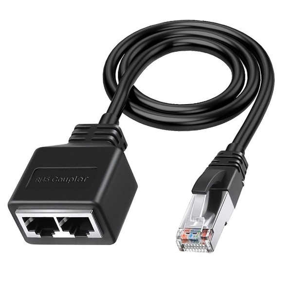 LAN Ethernet-adapter RJ45 hann til 2 hunn splitter RJ45 1 til 2 Ethernet LAN nettverksadapterkabel