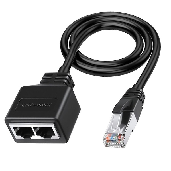 Lan Ethernet Adaptor Rj45 han til 2 hun splitter Rj45 1 til 2 Ethernet LAN netværksadapter kabel