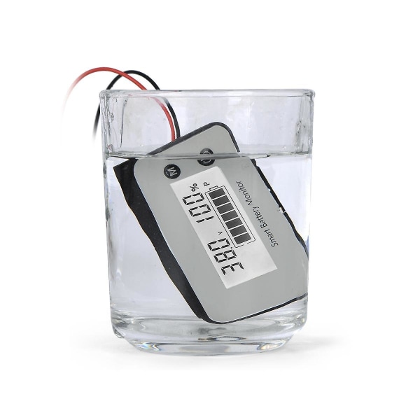Ipx7 vanntett batterimonitor 7-100v batterikapasitetsmåler med summeralarmtemperatur