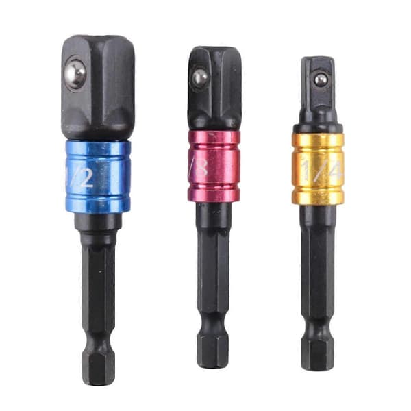 6 stk. Slagfast Driver Forlænger Sokkel Sæt 1/4 tommer, 3/8 tommer, 1/2 tommer Sokkel Bit Adapter Sæt D
