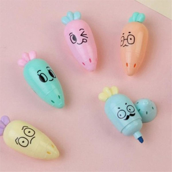 6 stk Mini Highlighters Skolemarkører - Komfortabelt grep Multifunksjonelle Highlighter Penner