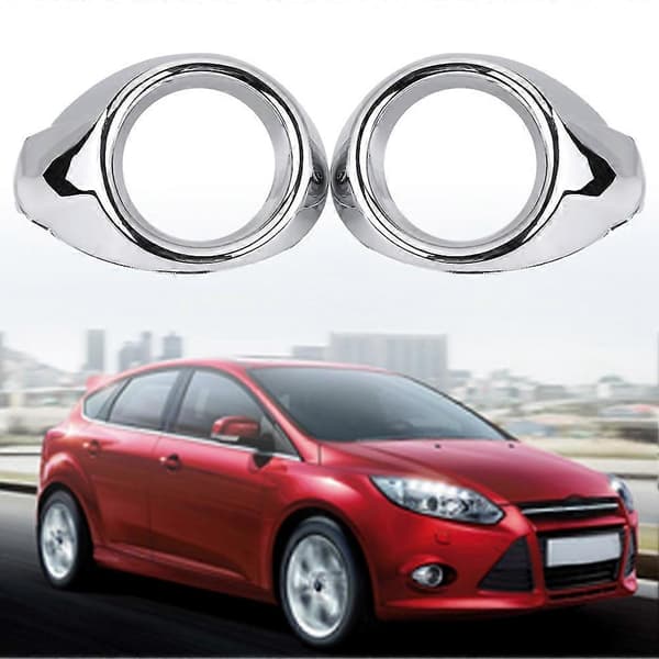 Par Frontstötfångardimlampa Dimljus Båge Skydd Trim för Ford Focus 2012-2014