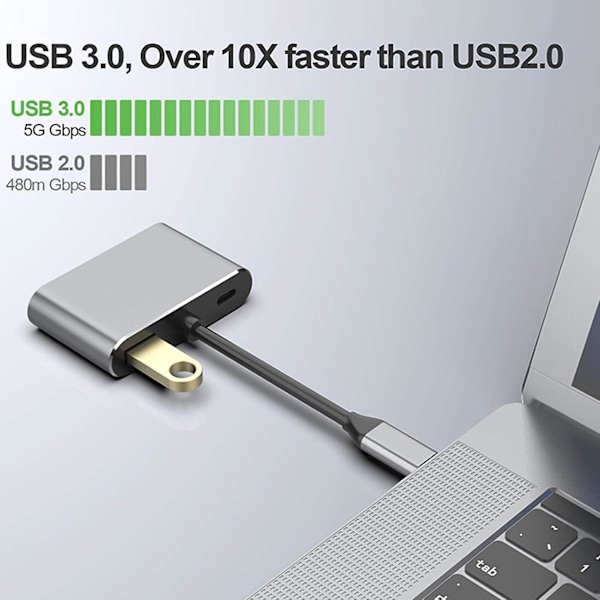 4-i-1 Type-C Hub 4K VGA 1080P Dubbelskärmsdisplay PD USB 3.0 USB-C Dockningsstation