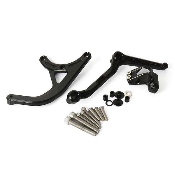 Motorcykel Justerbar Styrestabilisator Dæmper Beslag Kit Sort
