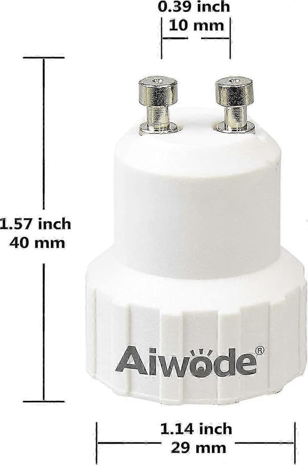 Gu10 til E14 Adapter, gu10 til E14 Pære Base Konverter Lampe, maksimal effekt 200w, 0~250v, Pakke med 5.