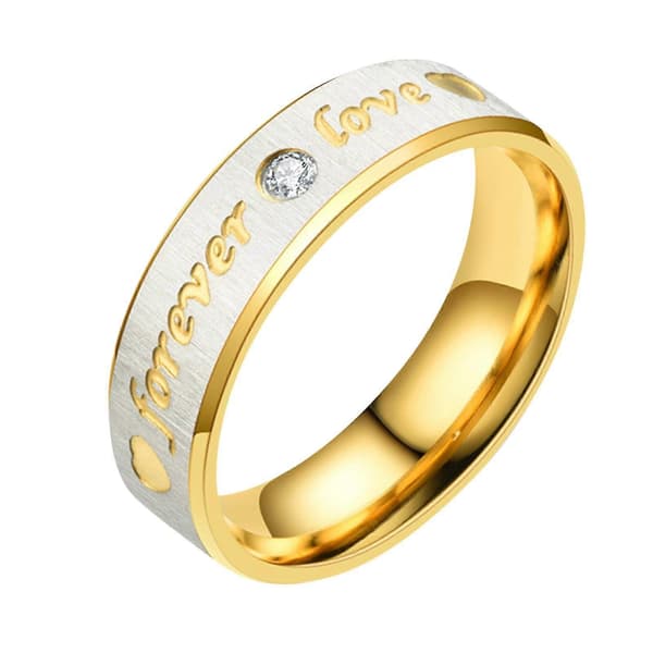 Unisex Rustfrit Stål Krystal Ring Til Mænd Og Kvinder Mode Par Ring