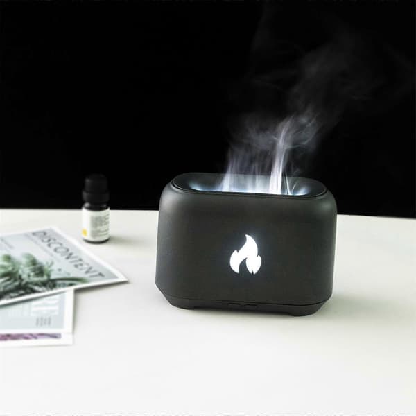 Luftfukter Stort Rom 2023 Flamme Aroma Diffuser Luftfukter, Oppgradert Flamme Lydløs Eterisk Olje Diffuser For Hjem, Kontor Luftfukter 150ml