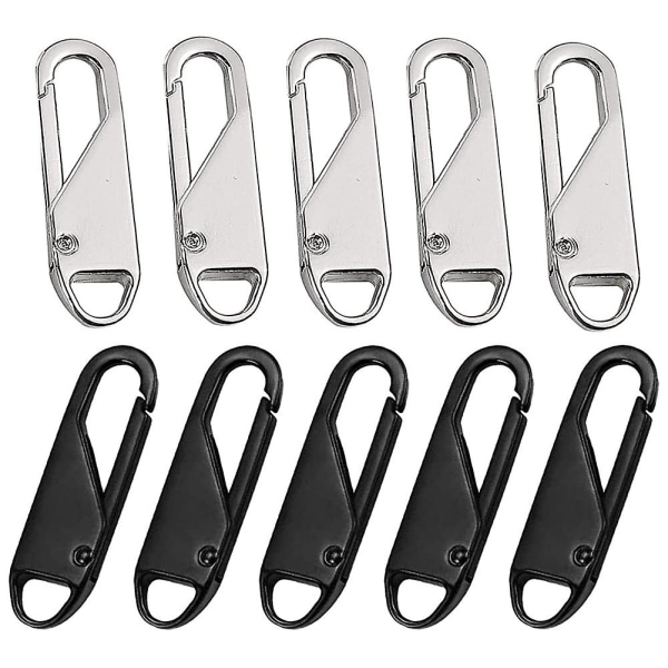 Metal Replacement Zipper (10 Pieces), Metal Tabs For Zip Repair, For Clothes, Luggage, Suitcase, Ba