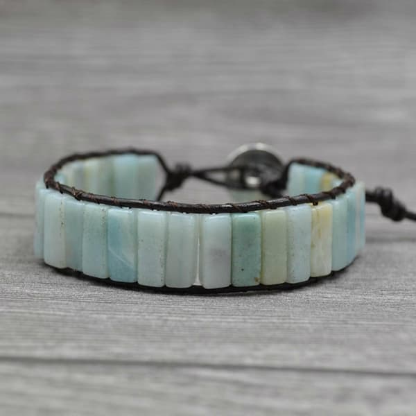 Dame Chakra Armbånd Håndlaget Lærarmbånd Justerbart Wrap Perlearmbånd