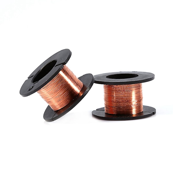 Kobberviklingstråd - 5 stk, 0,1 mm, 12 m længde