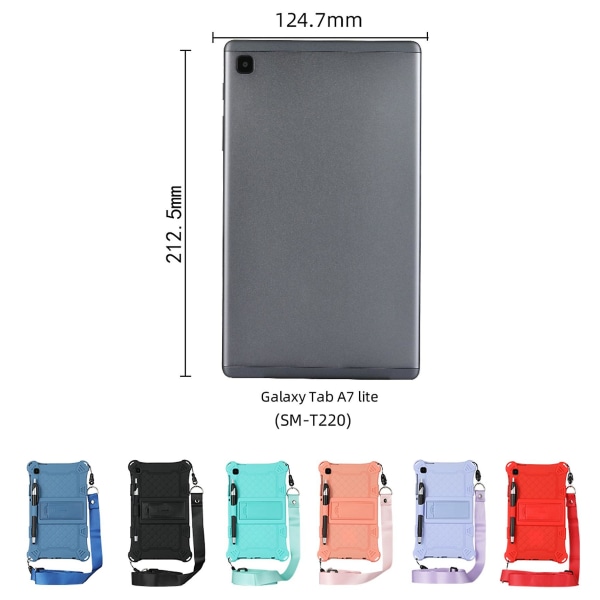 Case kompatibelt Samsung Tab A7 Lite 8,7 tum 2021 T220 T225 Case Tablettställ med penna och rem (d)