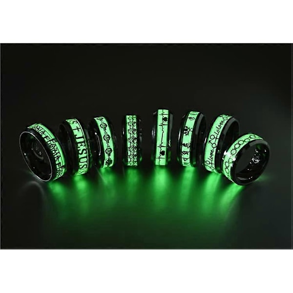 Glødende Ringe Til Kvinder Mænd Rustfrit Stål Sommerfugl Venus Orb Ring Gløder I Mørket Ring Trendy Søde Ringe Til Mænd Sarte