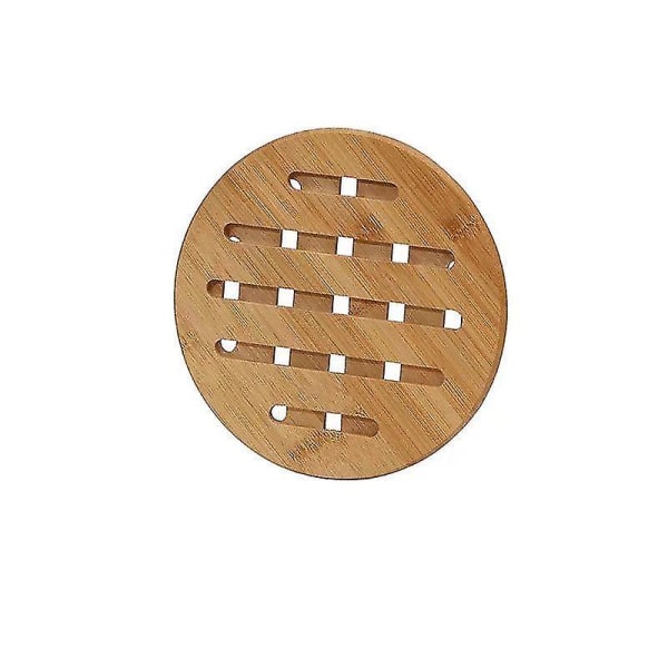 Tykke bambus isoleringspuder til husholdningsbrug til spisebord (2 stykker, træ)