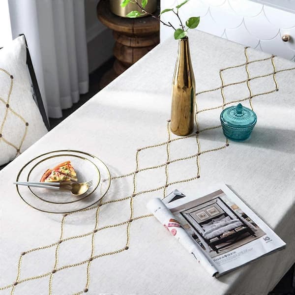 Broderi Geometrisk Rektangel Duk