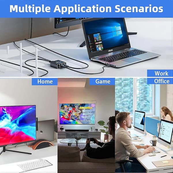 Ethernet Splitter 1 till 3 1000Mbps Gigabit Splitter med USB-ström RJ45 Nätverkshubb Stöder 3 Enheter Samtidigt