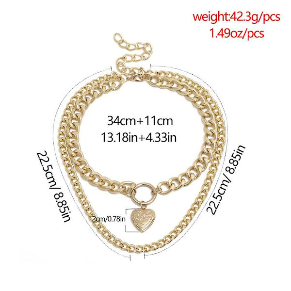 Punk Metal Sydän Choker Kaulakoru Naisille Hopea