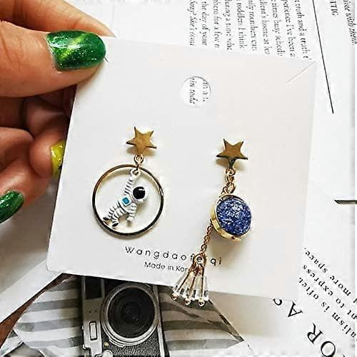 Cosmic Series Saturn Asymmetriske Astronaut Drop&Dangle Øreringe til Kvinder, Måne Planet Stjerne Øreringe til Piger