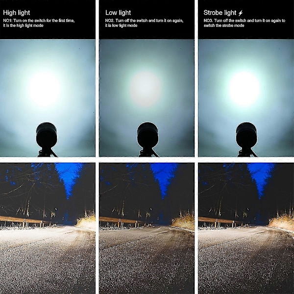 Motorsykkel 6 Led Spot Light Frontlykt Tåkelys Kjørelys 3 Moduser