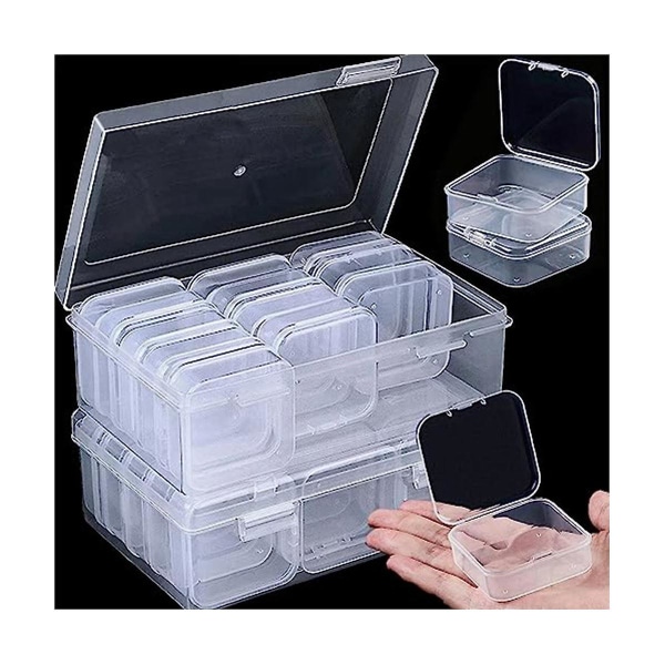 2 Pack Bead Organizers Box Klar Mini Plastic Perle Opbevaringsbeholdere Gennemsigtig opbevaringsboks med