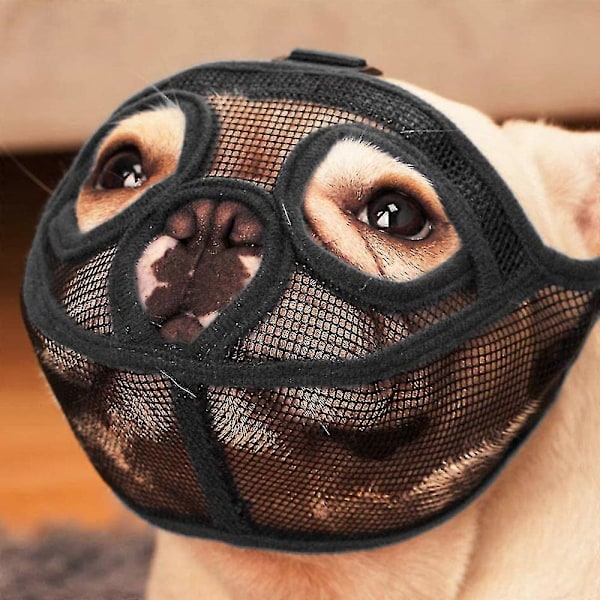 Kort Snout Hundemundkurv Bulldog Mundkurv, Stop Hund Kompatibel Med Bidende Barkende Tygning, Justerbar