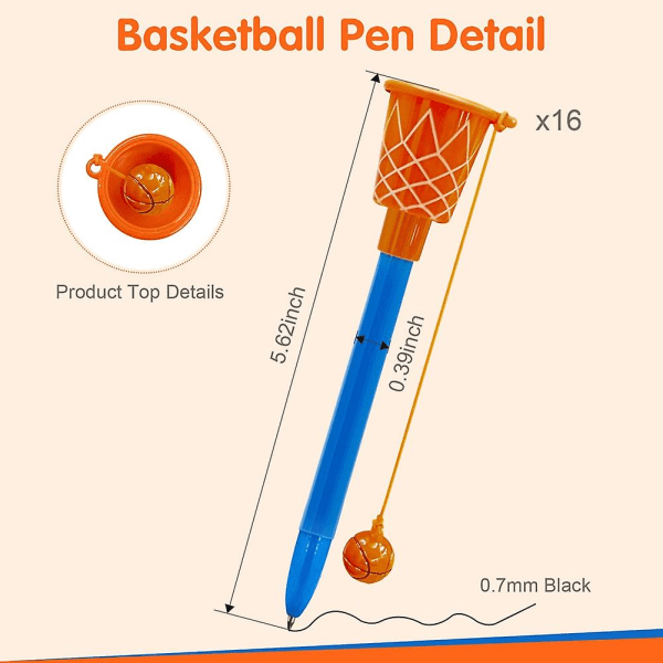 Basketball Hoop Penne, Basketball Party Favors - Sports Novelty Penne Med Basketballkast Til Sport Th