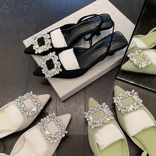 Slingback Stiletthæler med spiss tå for kvinner