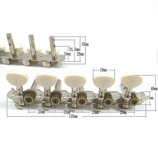 10-strängars Gitarr Stämningsknappar Krompläterade Maskinhuvuden 5L 5R Akustisk Gitarr Instrument Tillbehör