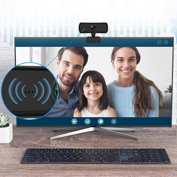 Digital webbkamera Hög Klarhet Stabil Överföring Automatisk Igenkänning 1600x1200P MIC Dator Kamera för Telekonferens