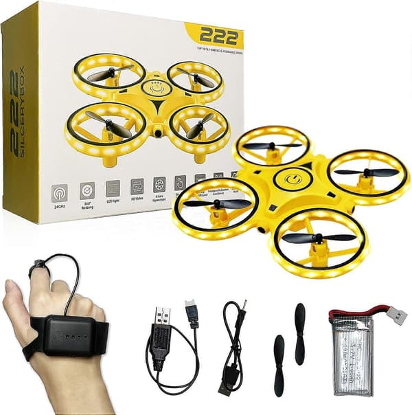 Mini Drone til Børn, Gestusstyret Drone, Surppannyc Manuel Drone med Sensorer, Indendørs Drone til Børn, Lille RC Quadcopter