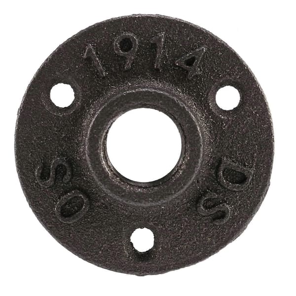1/2 tomme Sort Støbejerns Rørfittings Gulvflange BSP Gevind