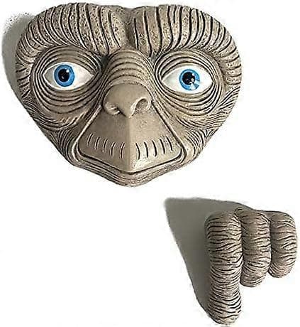 Alien Hage Statue - Trehode - Hage Statue i Resin - Dekorativ Statue For Hage