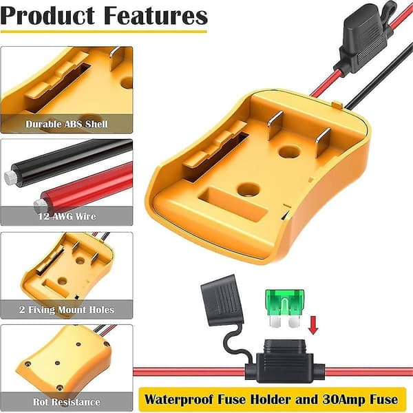 Batteriadapter til 20V Li-ion batteridockholder strømstik Power Wheels batterikonverter