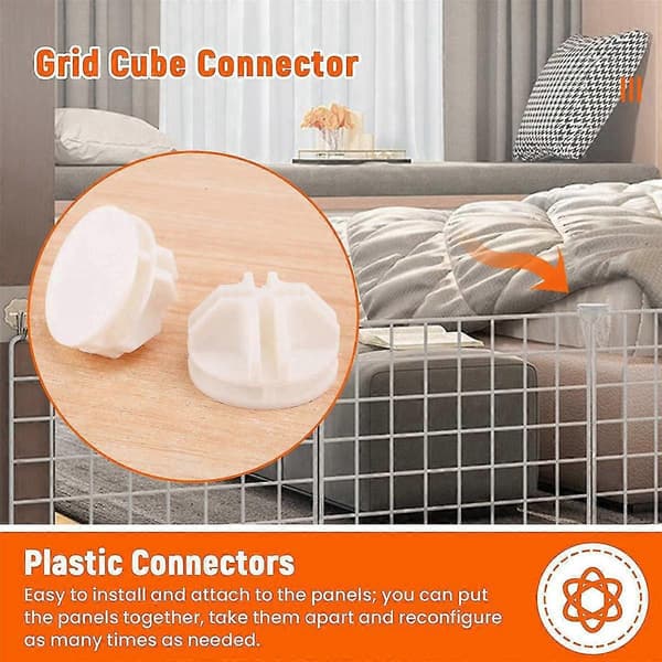 20 stk. Grid Cube Connector Abs-stik til trådkube opbevaringsreoler (hvid) - God