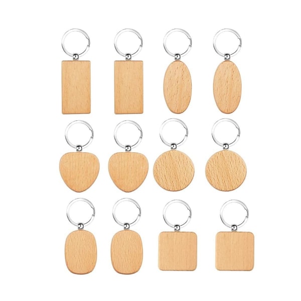 Puinen avaimenperä Tyhjä puinen avaimenperä Tee itse puinen avaimenperä koristeisiin Lahjat Pyrografiasuunnittelu