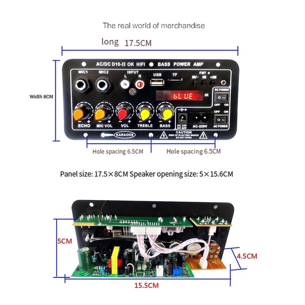 Forstærkerkort med optisk lyd Bluetooth Amp USB FM-radio TF-afspiller DIY Audio Subwoofer til hjemmet