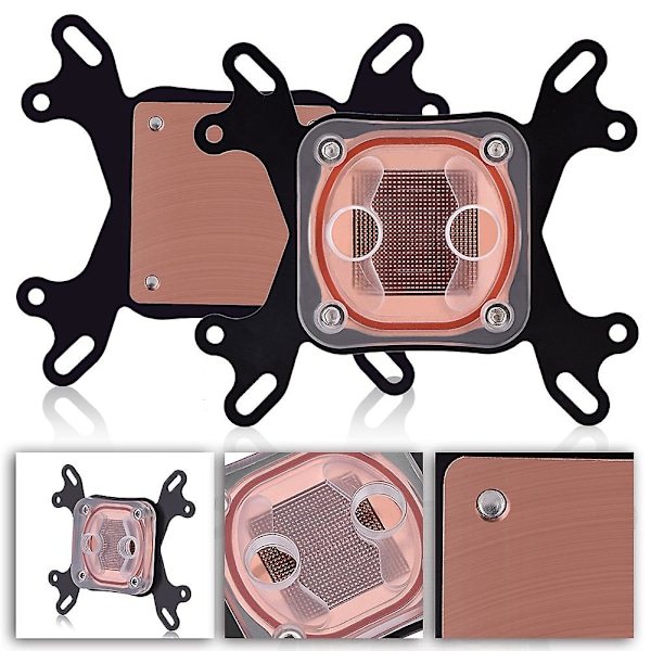 Vandkølingsblok til Intel/AMD CPU - 50mm Kobberbase
