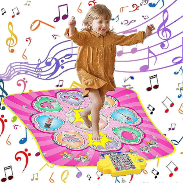 Dansemåtte Legetøj til 3-10 Årige Piger, 5 Spiltilstande Inklusive 8 Udfordringsniveauer, Indbygget Musik, Justerbar Lydstyrke Danseplade [hy]