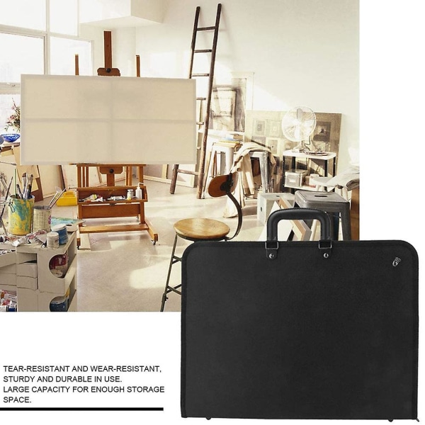 Art Portfolio Case Med Glidelås, Kunstner Bæreveske Poster Board, Tote Bag For Art Oppbevaringsmappe